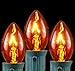 Novelty Lights Incandescent Replacement Bulbs - Outdoor Individual Bulbs for Events, Holiday Parties, Patios, and More - C7/E12 Candelabra Base, 5 Watt Lights (Orange, 25 Pack)