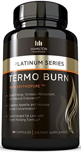 Thermogenic Fat Burner with Patent Pending Formula, 100% Natural and Unique Formula with Proven Ingredients - Burn Fat, Boost Energy, and Increase Focus by Hamilton Healthcare