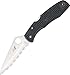Spyderco Pacific Salt Lightweight Folding Knife - Black FRN Handle with SpyderEdge, Hollow Grind, H-1 Steel Blade and Back Lock - C91SBK