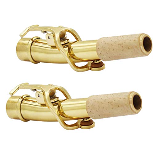 image for Baosity 1 Set Bb Soprano Sax Neck+Cleaning Cloth+Cork Grease for Wind 