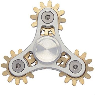 SIKAINI 9 Linkage Gears Electric Saw Metal Fidget Spinner Toys with High Speed Steel Bearings Spin Over 2 Mins ADHD Focus Anxiety Relief Toys (4 Gears Silvery)