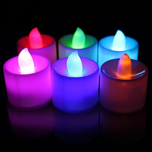 Midafon 24 Pcs LED Flameless Candles Color Changing Votive Candles Flickering Tealight Candles Battery Operated