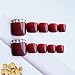 24pcs Fake Toe nails Summer Red Solid Rhinestone Decorated Bridal Wedding Short Square Full Cover with designs
