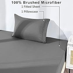 YIYEA Fitted Sheet with Pillowcase, 1800TC Hotel
