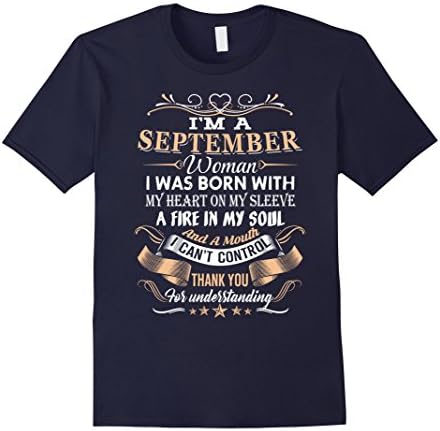 Mens I'm A SEPTEMBER Woman T-Shirt 3XL Navy