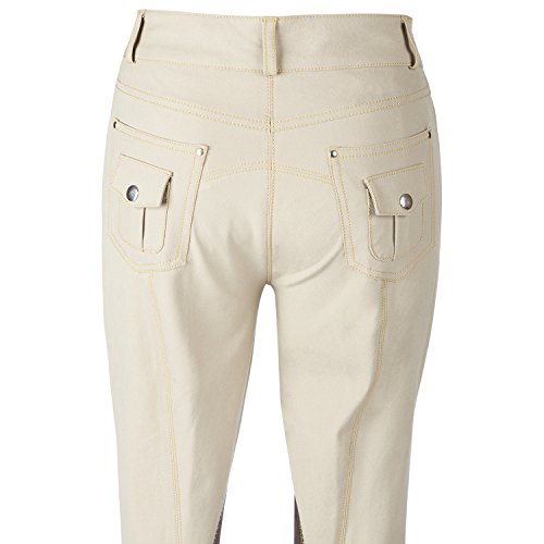 Huntley Equestrian Riding Pant with Back Snap Pockets, Beige, 30