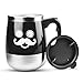 LEADNOVO Self Stirring Coffee Mug Electric Stir Stainless Steel Automatic Self Mixing Cup for Morning Office Travelling 450ml/15.2oz (Black)