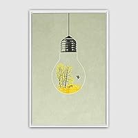 Framed Canvas Wall Art Bottle and Bulb Canvas Prints Home Artwork Decoration for Living Room,Bedroom - 16x24 inches