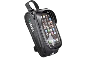 Ridel Bike Phone Holder Bag with Sensitive Touch - Upto 6.8" Waterproof Front Frame Phone Holder for Bike - Bike Bag with 3 Adjustable Straps & Headphone Hole