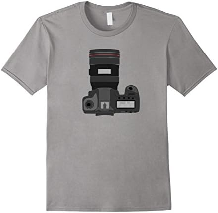 Men's Camera DSLR Photography Lens Art T-Shirt  Small Slate