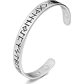 TURTLEDOVE Viking Rune Bangle Bracelet - Nordic Elder Futhark Runes Viking Cuff
