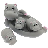 Playmaker Toys Rubber Hippo Family Bathtub Pals - Floating Bath Tub Toy