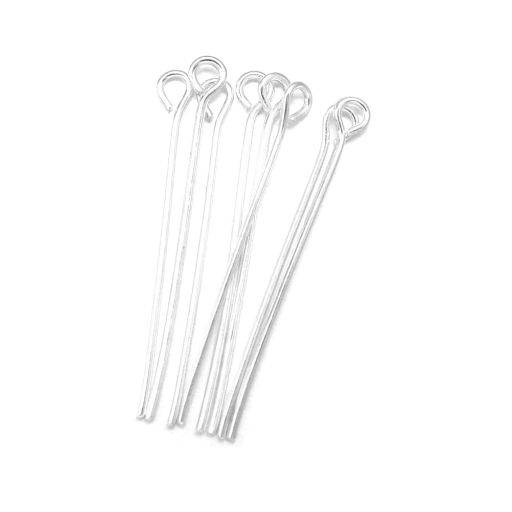 Photo 1 of 50g About 150 Pieces Mini Eye Head Pins 9-Shaped Eye Pin Open Eye Pins Jewelry Making Pins Open Eye Head Pins Metal Wire Eyepins for Charm Beads DIY Jewelry Making, 60mm, Silver