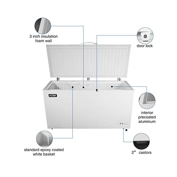 KITMA Commercial Top Chest Freezer 9.6 Cu. Ft. Deep Ice Cream Freezer