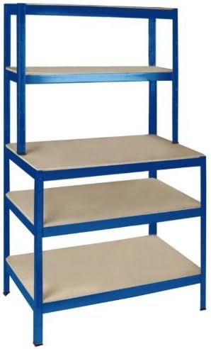 Steckregal Aktenregal Werkstattregal Lagerregal Kellerregal Regal 180x100x60 Blau Amazon De Kuche Haushalt