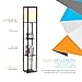 TEANDE FBA_MXWEL-BK Maxwell LED Shelf Floor Lamp-Modern Mood Living Room and Bedroom-Shade Diffused Light Source with Open-Box Shelves-Ebony Black, Wood