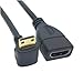 Afunta Mini HDMI Male 90degree to HDMI Female Converter Connector Adapter Cable 1080P