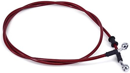 Motorcycle Braided Stainless Steel Brake Clutch Oil Hoses Line Pipe for motorcycle ATV dirt bike pit bike (1400mm, red)