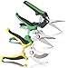 BohoFarm Gardening Shears Garden Cutter Pruner Clippers Stainless Steel Bypass Pruning Kit Hydroponic Set of 3