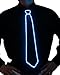 Electric Styles - Black Adjustable Length LED Light Up Necktie, Animated Novelty Ties for Men - [Aqua LED]