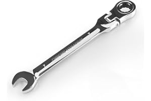 Hmevsafinect 7mm Ratcheting Combination Wrench,Flexible Head Gear Wrench, Industrial Grade Flex Ratcheting Spanner Made with 