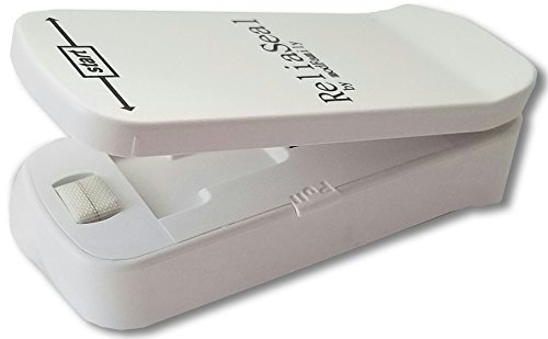 Click Here to See More Images Modfamily Mini Plastic Bag Sealer, Reseals Mylar and Cereal Bags for Airtight Seal and Food Sealer (White)