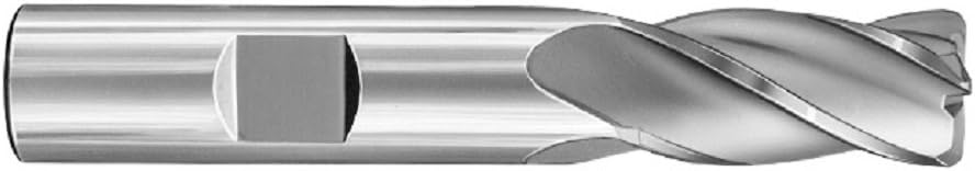 SGS 38033 1CR 4 Flute Corner Radius General Purpose End Mill, Uncoated, 5/16" Cutting Diameter, 13/16" Cutting Length, 5/16" Shank Diameter, 2-1/2" Length, 0.020" Corner Radius