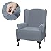 Maytex Collin Stretch 1-Piece Wing Chair Furniture Cover / Slipcover, Blue