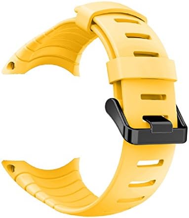 Suunto Core Accessory Strap One Size TPU Band with Black Buckle,Quick Fit Silicone Replacement Accessories Straps for Suunto Core GPS Smart Watch (No Suunto Watch) (Yellow)
