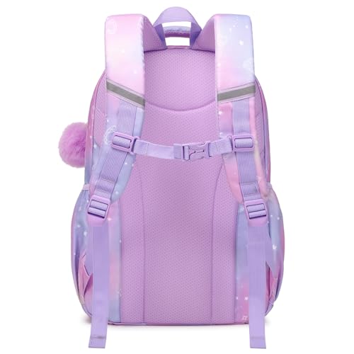 PIG PIG GIRL Kids Backpack for Girls - School Bags for Middle School Students - Book Bag for Elementary Primary - Kawaii Ita Backpack - Purple