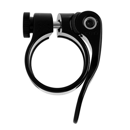 Dolity 31.8mm Diameter Bicycle Seat Clamp Seatpost Clip Tube Lock - Aluminum Alloy Road MTB Cycling Bike Bicycle Quick Release Seatpost Clamp - Black - Thumbnail 7