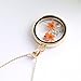 Gmai Orange Color Pressed Flower in Round Shape Glass Globe Necklace