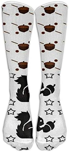Cotton Squirrel & Nut Pattern Pack Poster Casual Sports Socks Crew Socks