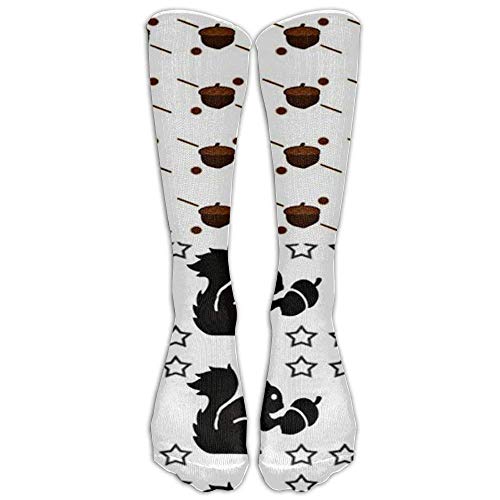 Cotton Squirrel & Nut Pattern Pack Poster Casual Sports Socks Crew Socks