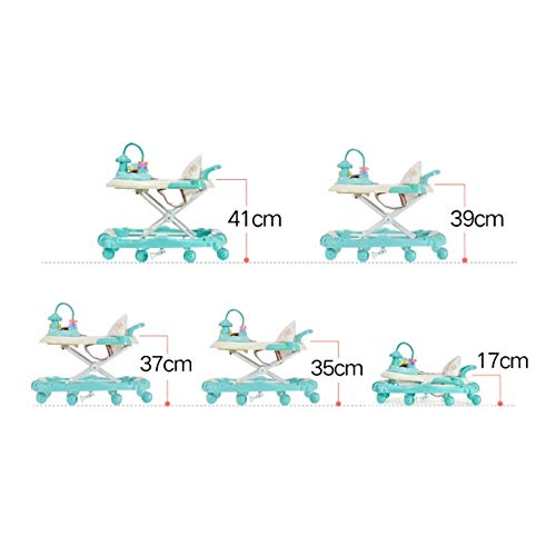 2 in 1 Walk & Rock Baby Walker Rocker and Entertainer,6-18months Baby Walker，Multi-Function Child Anti-Rollover Folding Baby Walker, Multi-Function Stroller, Adjustable Height (Color : Blue) - Thumbnail 2