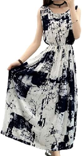 Nibnochi Style Women’s 1/2 Style Floral Sleeveless Beautiful Maxi Long Dress