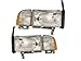 HEADLIGHTSDEPOT Halogen Headlights Compatible with Dodge Ram 1500 2500 3500 Includes Left Driver and Right Passenger Side Headlamps