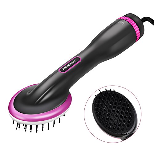 BANGMENG One Step Dryer & Styler Hot Air Paddle Brush | Negative Ion Generator Hair Straightener For All Hair Types | Eliminate Frizzing, Tangled Hair & Knots, Promote Healthy & Shiny Hair Locks