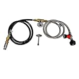 Stanbroil 0-30 PSI High Pressure Propane Gas Fire Pit Installation Kit Chrome Key Valve Stainless Steel Braided Hose, 300K BTU Max