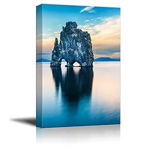 Canvas Wall Art Beautiful Landscape Water Reflection Painting Artwork for Home Prints Framed - 12x18 inches