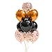 110 Party Balloons + 100 Yards Gold Curling Ribbon Roll Set By Nambri: 34 Gold Balloons | 33 White Balloons | 33 Black Balloons | 10 Gold Confetti Balloons - 12-Inch Opaque Latex Balloons For Parties
