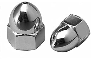 Cy-Chrome MPB103 Chrome High Crown Acorn Nuts Alloy Steel 1/4''-20 Chrome (Pack of 10)