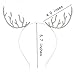 VOGUEKNOCK Christmas Headband Reindeer Antlers Crystal Paved Delicate Metal Headband Silver