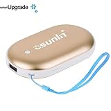 OSUNLIN Rechargeable Hand Warmers, 7800Ah Portable Pocket Hand Warmer, Electric, Quick Heating, Great for Skiing, Climbing, Hiking, Winter Gift (Gold)
