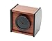 Rotating 4 Compartment Wooden Desk Organizer | Remote Caddy/Holder For Desktop Office Supplies or Remote Controls - Black & Cherry