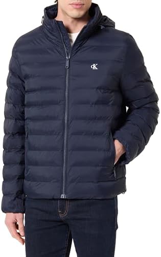 LS NYLON LT WT HOODED FZ PUFFER LV04RC511G Vestes pour homme, bleu foncé (saphir foncé) L, Bleu (saphir foncé), L