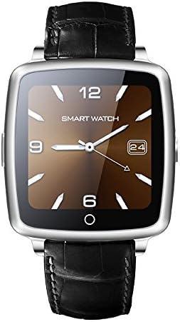Smart Watch,Willful Bluetooth Wrist Watch Phone Smartwatch with SIM Card / TF Card Slot,Camera,MP3,Call/SMS/Twiter/Facebook Push,Leather Strap,Mens Sports Watch for iPhone IOS &amp; Android Phones Silver
