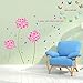 Wall Decal Pink Flowers Blue Butterflies Home Sticker House Wallpaper Removable Living Room Bedroom Art Picture Murals DIY Stick Girls Boys Kids Nursery Baby + Gift Butterflies