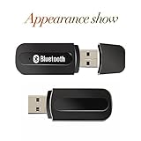 YUNJIN Bluetooth Receiver, Bluetooth Adapter & Hands-Free Car Kits, AUX in 3.5mm Mini Wireless Music Adapter for Home/Car Stereo Audio System, Power by USB Black