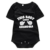 Baby Boys Girls THIS BABY LOVES GRANDMA Short Sleeve Romper Bodysuit
